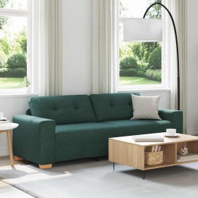 Sofá de dos plazas con cojín Verde oscuro tela Sofá de dos plazas con cojín Verde oscuro tela