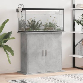 Soporte de acuario madera ingeniería gris hormigón 81x36x73 cm