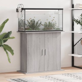 Soporte para acuario madera ingeniería gris Sonoma 81x36x73 cm