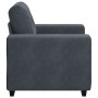 Sillón de terciopelo gris oscuro 60 cm