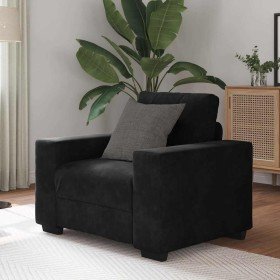 Sillón de terciopelo negro 60 cm Sillón de terciopelo negro 60 cm