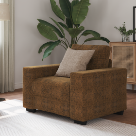 Sofá Sillón con cojín Marrón Cuero sintético y Madera Sofá Sillón con cojín Marrón Cuero sintético y Madera