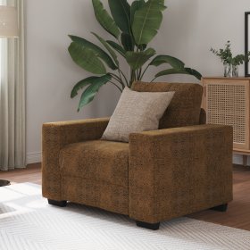 Sofá Sillón con cojín Marrón Cuero sintético y Madera Sofá Sillón con cojín Marrón Cuero sintético y Madera