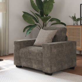 Sofá Sillón con cojín Gris oscuro Cuero sintético Sofá Sillón con cojín Gris oscuro Cuero sintético
