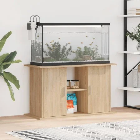 Engineered wood aquarium support Sonoma oak 101x41x58 cm by vidaXL, Aquarium supports - Ref: Foro24-833610, Price: 105,66 €, ...