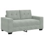 Sofá Loveseat gris claro 120 cm terciopelo