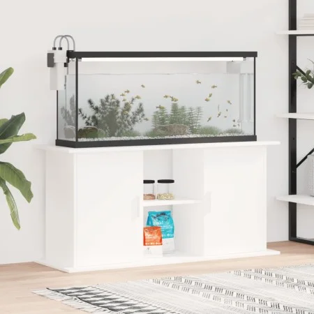 Aquarium stand in white engineered wood 121x41x58 cm by vidaXL, Aquarium supports - Ref: Foro24-833615, Price: 98,47 €, Disco...