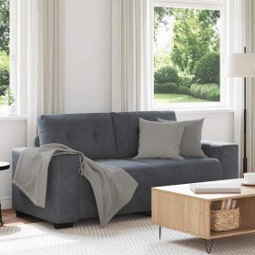 Sofá Loveseat gris oscuro 140 cm terciopelo en Sofás | Comprar online en Foro24
