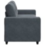Sofá Loveseat gris oscuro 140 cm terciopelo