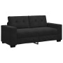 Sofá Loveseat Terciopelo Negro 140 cm