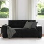 Sofá Loveseat Terciopelo Negro 140 cm