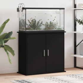 Soporte para acuario madera de ingeniería negro 81x36x73 cm