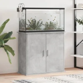 Soporte de acuario madera ingeniería gris hormigón 81x36x73 cm by vidaXL, Aquarium supports - Ref: Foro24-833627, Price: 105,...
