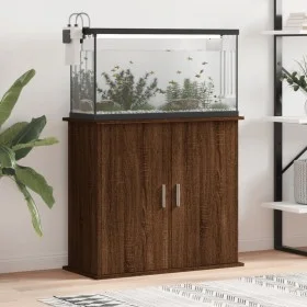 Oak brown engineered wood aquarium support 81x36x73 cm by vidaXL, Aquarium supports - Ref: Foro24-833630, Price: 105,98 €, Di...