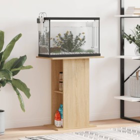 Aquariumhalterung aus Holzwerkstoff, Sonoma-Eiche, 60,5 x 36 x 72,5 cm von vidaXL, Aquarium unterstützt - Ref: Foro24-833642,...
