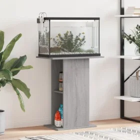 Sonoma gray engineered wood aquarium support 60.5x36x72.5cm by vidaXL, Aquarium supports - Ref: Foro24-833645, Price: 46,56 €...