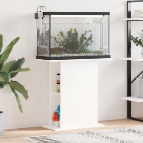 Aquarium-Ständer aus weißem Ingenieurholz 75x36x72,5 cm von vidaXL, Aquarium unterstützt - Ref: Foro24-833647, Preis: 59,12 €...