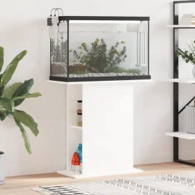 Glossy white engineered wood aquarium support 75x36x72.5 cm by vidaXL, Aquarium supports - Ref: Foro24-833649, Price: 74,60 €...