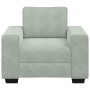 Sillón sofá gris claro 60 cm terciopelo