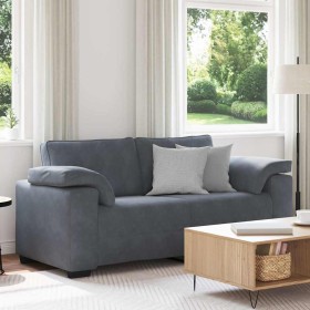Sofá Loveseat gris oscuro 140 cm terciopelo en Sofás | Comprar online en Foro24