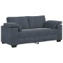 Sofá Loveseat gris oscuro 140 cm terciopelo