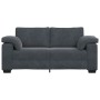 Sofá Loveseat gris oscuro 140 cm terciopelo