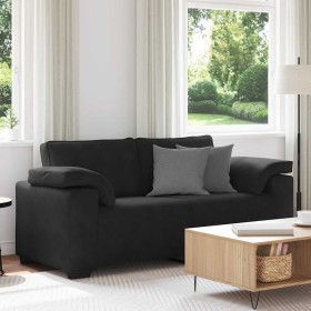 Sofá Loveseat Terciopelo Negro 140 cm Sofá Loveseat Terciopelo Negro 140 cm