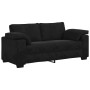 Sofá Loveseat Terciopelo Negro 140 cm