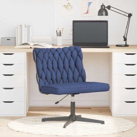 Silla de oficina giratoria de tela azul