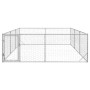 Perrera de exterior puerta acero galvanizado plateado 3x4x1 m