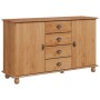 Vitrina ASKIM Marrón 133.5 x 40 x 79 cm Madera maciza de pino