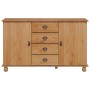 Vitrina ASKIM Marrón 133.5 x 40 x 79 cm Madera maciza de pino