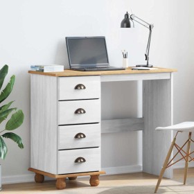 Escritorio ASKIM Blanco 95 x 40 x 75 cm Madera maciza de pino Escritorio ASKIM Blanco 95 x 40 x 75 cm Madera maciza de pino