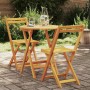 Juego Bistro de Jardín 3 pcs Marrón madera maciza de acacia