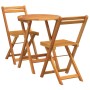 Juego Bistro de Jardín 3 pcs Marrón madera maciza de acacia