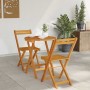 Juego Bistro de Jardín 3 pcs Marrón madera maciza de acacia