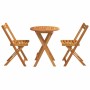 Juego Bistro de Jardín 3 pcs Marrón madera maciza de acacia