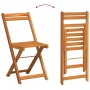 Juego Bistro de Jardín 3 pcs Marrón madera maciza de acacia