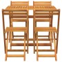 Conjunto bistro 5 pcs Marrón madera maciza de acacia