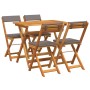 Conjunto bistro 5 pcs Marrón madera maciza de acacia