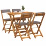 Conjunto bistro 5 pcs Marrón madera maciza de acacia