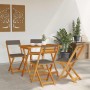 Conjunto bistro 5 pcs Marrón madera maciza de acacia