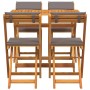 Conjunto bistro 5 pcs Marrón madera maciza de acacia