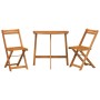 Conjunto bistro 3 pcs Marrón madera maciza de acacia