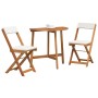 Conjunto bistro 3 pcs Marrón madera maciza de acacia