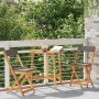 Conjunto bistro 3 pcs Marrón madera maciza de acacia