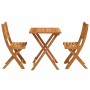 Conjunto bistro 3 pcs Marrón madera maciza de acacia