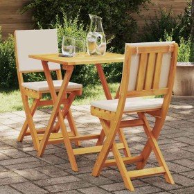 Conjunto bistro 3 pcs Marrón madera maciza de acacia