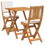 Conjunto bistro 3 pcs Marrón madera maciza de acacia