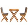 Conjunto bistro 3 pcs Marrón madera maciza de acacia